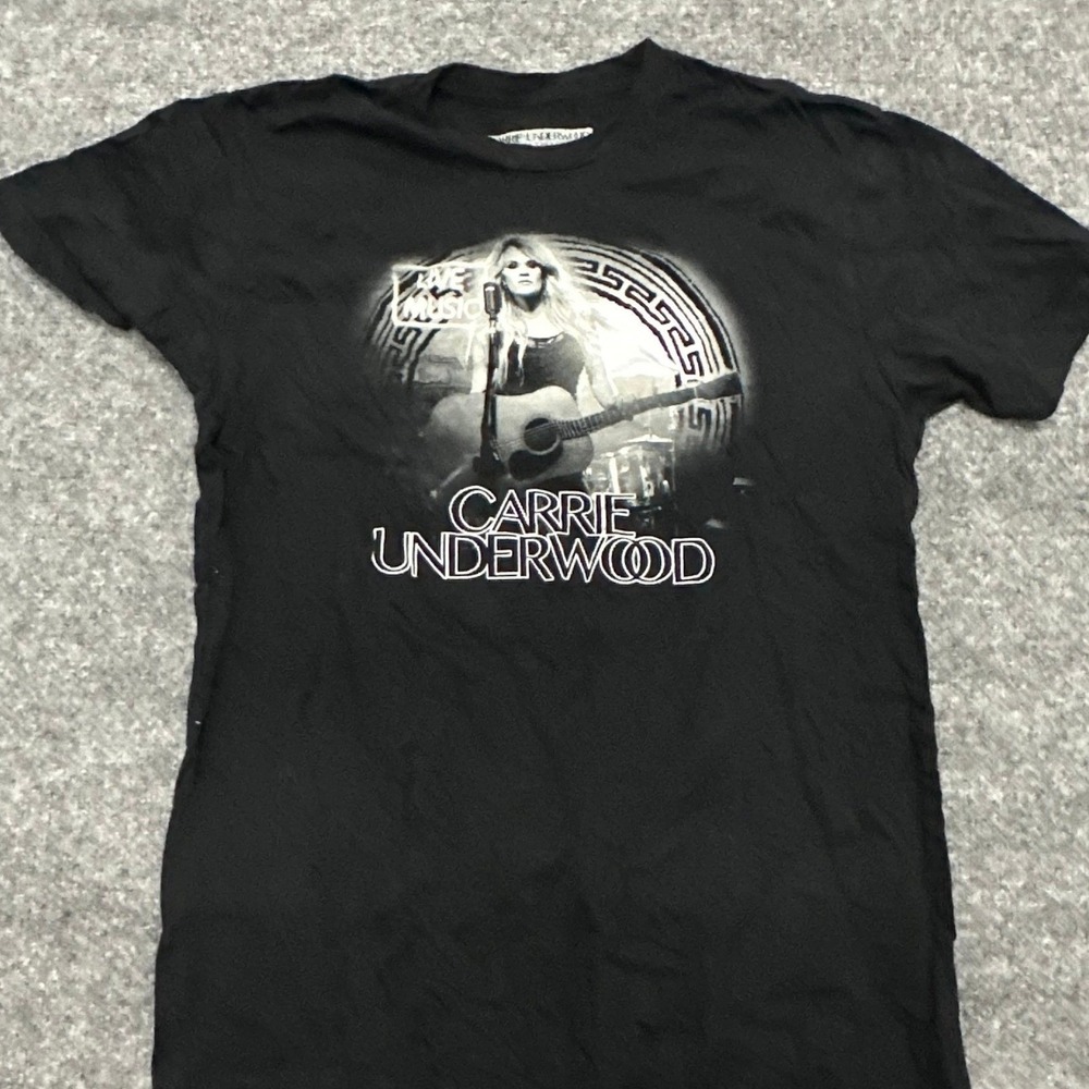 Carrie Underwood T-Shirt Womens Size L Black Storyteller Tour 2016 Graphic Tee